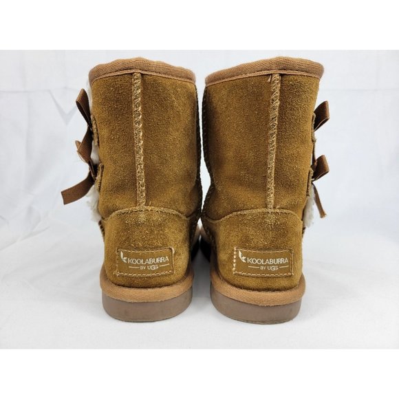 Koolaburra by Ugg Victoria Suede Leather Boots Youth Girls Size 11 Brown 1090330 - Picture 3 of 12